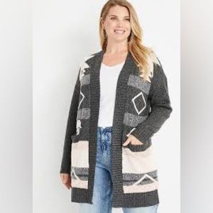 Maurice’s 1X southwest print knit cardigan